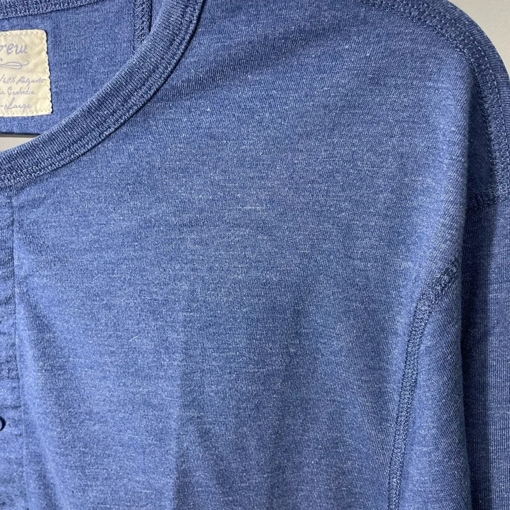 Lot of 2 J. Crew Henley Blue and Black Button-Up shirts Size XL CB-W